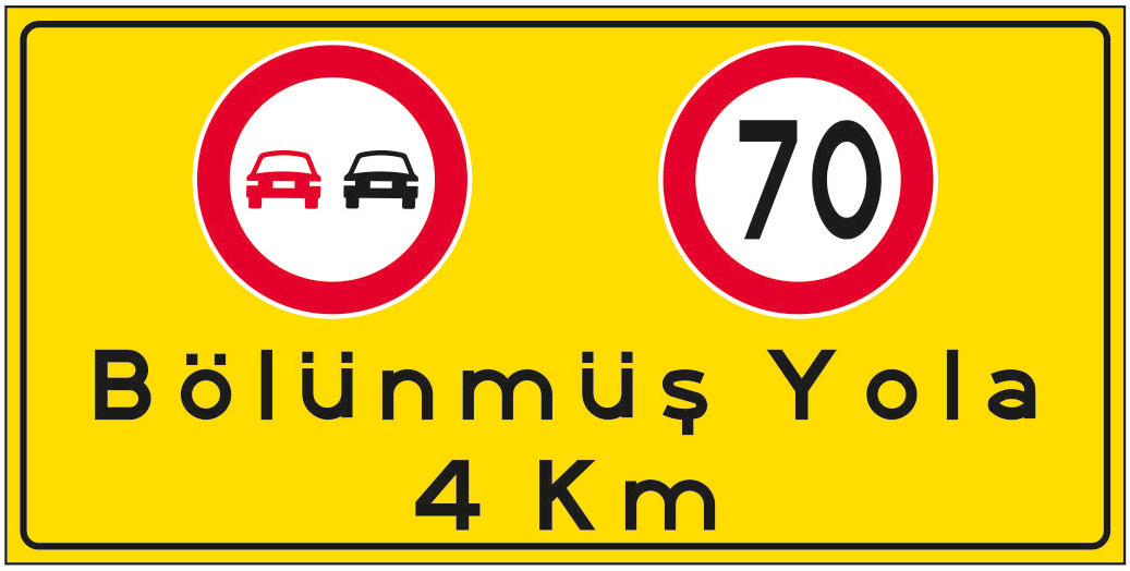 Bölünmüş Yol Levhası 4 Km